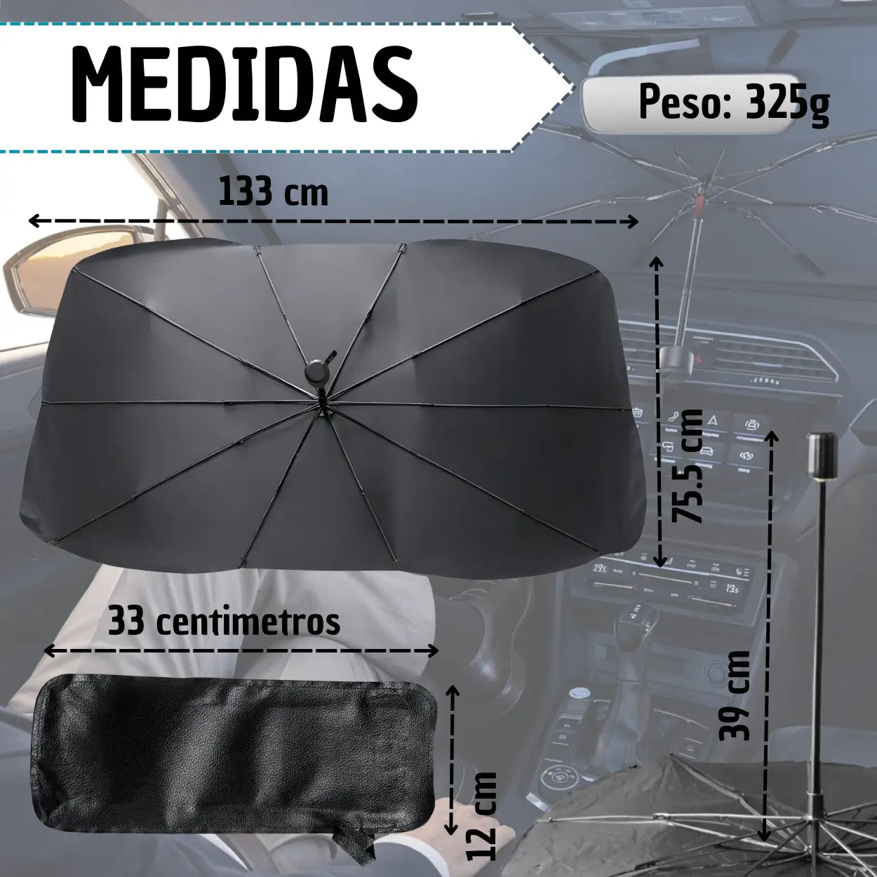 Sombrilla Pro-Shield™: El Escudo Térmico Plegable para tu Carro.
