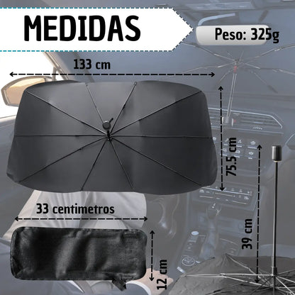 Sombrilla Pro-Shield™: El Escudo Térmico Plegable para tu Carro.