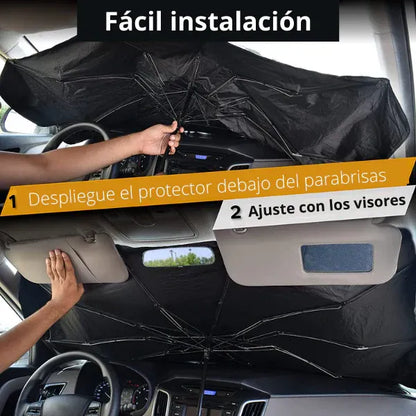 Sombrilla Pro-Shield™: El Escudo Térmico Plegable para tu Carro.