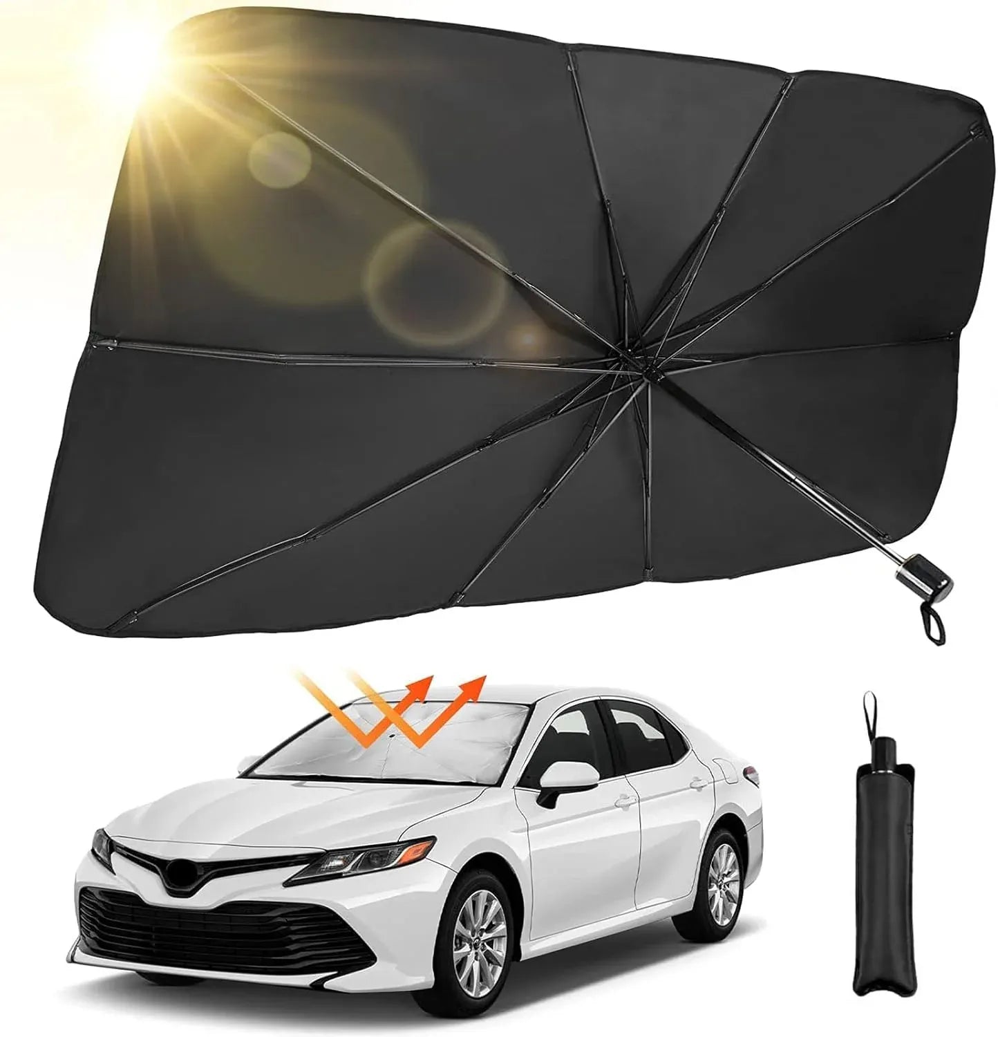 Sombrilla Pro-Shield™: El Escudo Térmico Plegable para tu Carro.